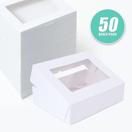 50pcs Cupcake Boxes 12-Hole Laminated Clear Window Face Boxes Favour.