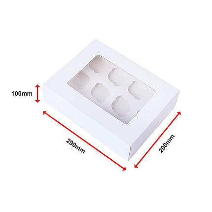 50pcs Cupcake Boxes 12-Hole Laminated Clear Window Face Boxes Favour.