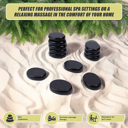 12pcs Hot Massage Stone Basalt Stones Kit Set Rock SPA Oiled Massage Tool.