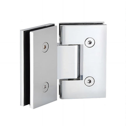 100x100cm Double Door Corner Shower Screen – White F-Brackets, SS Hinges & Square Knob Handle.