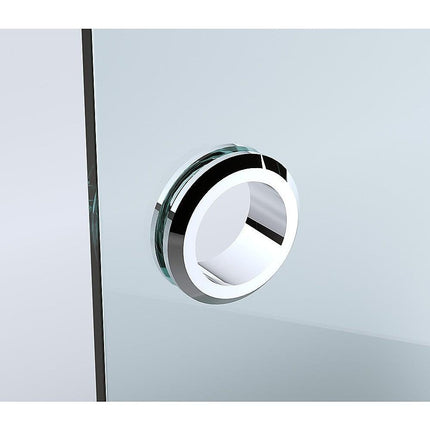 100x100cm Double Door Corner Shower Screen – White F-Brackets, SS Hinges & Square Knob Handle.