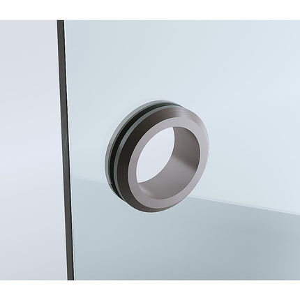 100x90cm Corner Frameless Shower Screen – Gunmetal U-Brackets with SS Hinges for Contemporary Bathrooms.