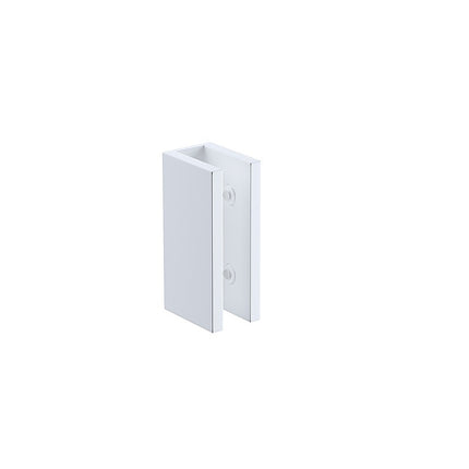 110x90cm Corner Frameless Shower Screen – White U-Brackets and Floor U-Bracket with SS Hinges for Contemporary Bathrooms.