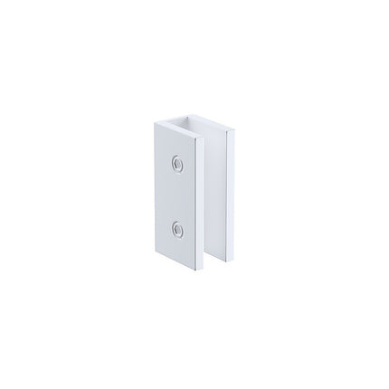 110x90cm Corner Frameless Shower Screen – White U-Brackets and Floor U-Bracket with SS Hinges for Contemporary Bathrooms.