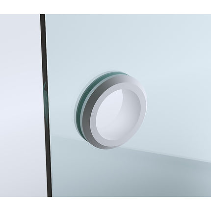 110x90cm Corner Frameless Shower Screen – White U-Brackets and Floor U-Bracket with SS Hinges for Contemporary Bathrooms.