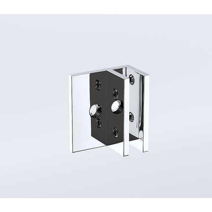 110x110cm Corner Frameless Shower Screen – Chrome F-Brackets with SS Hinges for Contemporary Bathrooms.