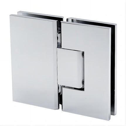110x110cm Corner Frameless Shower Screen – Chrome Wall Channel and Floor F-Bracket with SS Hinges for Contemporary Bathrooms.