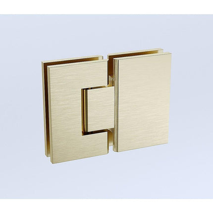110x110cm Corner Frameless Shower Screen – Gold Wall Channel and Floor Channel with SS Hinges for Modern Bathroom Style.
