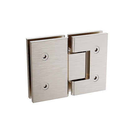 120x100cm Corner Frameless Shower Screen – Nickel F-Brackets with SS Hinges for Contemporary Bathrooms.