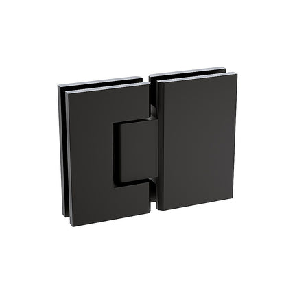 120x110cm Corner Frameless Shower Screen – Black F-Brackets with SS Hinges for Contemporary Bathrooms.