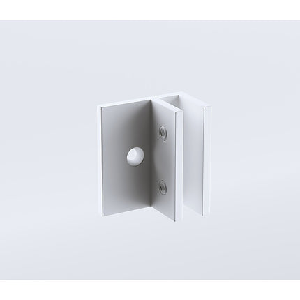 90x80cm Corner Frameless Shower Screen with White Brackets and Brass Hinges - F-Brackets.