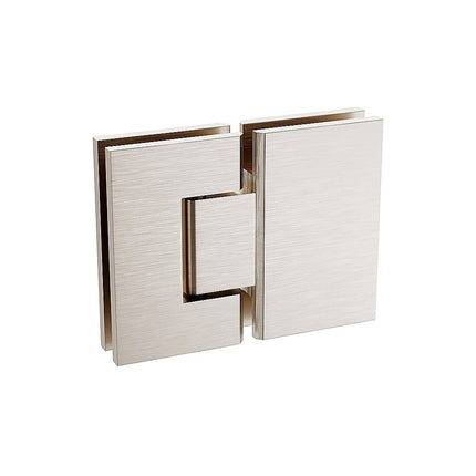 100x70cm Corner Frameless Shower Screen – Nickel Wall Channel and Floor Channel with Brass Hinges for Elegant Bathrooms.