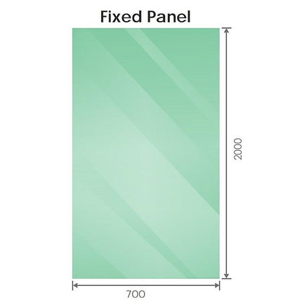 110x70cm Corner Frameless Shower Screen with Gunmetal Brackets and Brass Hinges - F-Brackets.