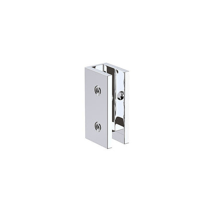 110x100cm Corner Frameless Shower Screen with Chrome Brackets and Brass Hinges - U-Brackets.