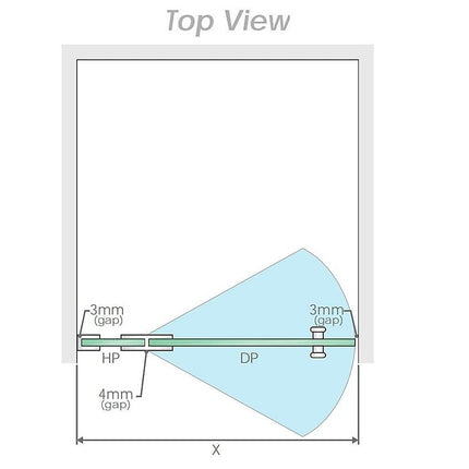 110x110cm Corner Frameless Shower Screen with Gold Brackets and Brass Hinges - Wall Channel and Floor F-Bracket.