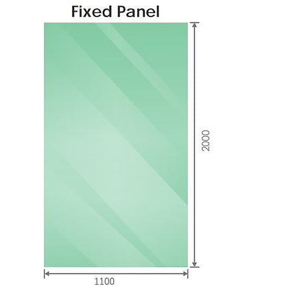 110x110cm Corner Frameless Shower Screen with Gunmetal Brackets and Brass Hinges - U-Brackets and Floor U-Bracket.