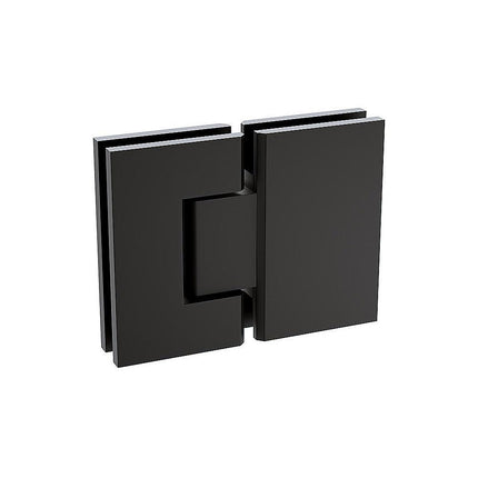 90x90cm Double Door Corner Shower with Black Channels and Brass Hinges.