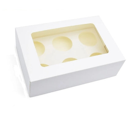 Cupcake Box 6 Holes Window Cake Party Favour 100 Boxes.