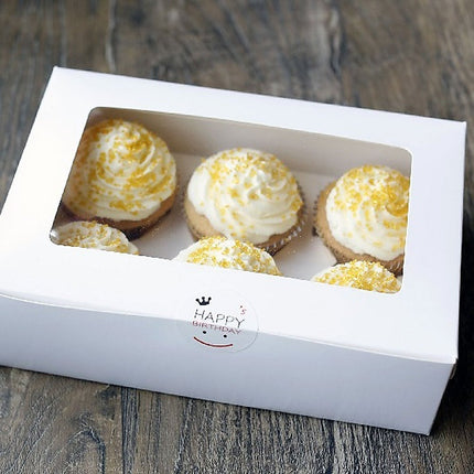Cupcake Box 6 Holes Window Cake Party Favour 100 Boxes.