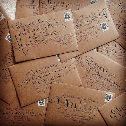 100 x Brown Kraft Envelopes for Wedding Cards.