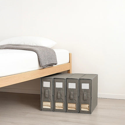 4PCS Foldable Bed Sheet Set Organizer Fabric Storage Bins with Handle Storage Box.