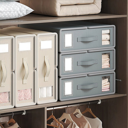 4PCS Foldable Bed Sheet Set Organizer Fabric Storage Bins with Handle Storage Box.