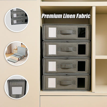 4PCS Foldable Bed Sheet Set Organizer Fabric Storage Bins with Handle Storage Box.