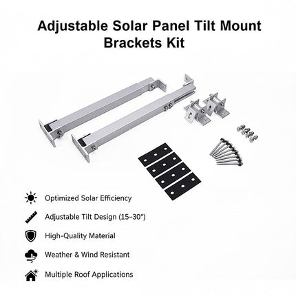 Adjustable Solar Panel Tilt Mount Brackets Kit – Roof, Ground & Boat Mounting System for Secure Installation.