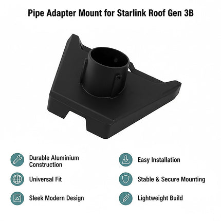 Pipe Adapter Mount for Starlink Roof Gen 3B – Pole Bracket for 1–2 Inch Mounting.