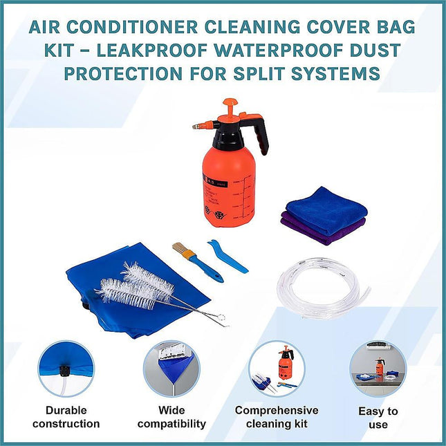 Air Conditioner Cleaning Cover Bag Kit – Leakproof Waterproof Dust Protection for Split Systems.