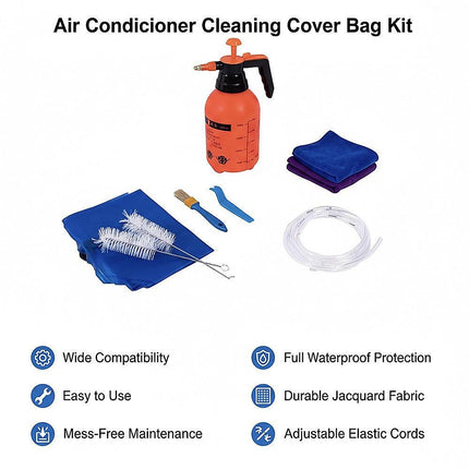 Air Conditioner Cleaning Cover Bag Kit – Leakproof Waterproof Dust Protection for Split Systems.