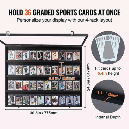 36 Graded Sports Card Display Case.