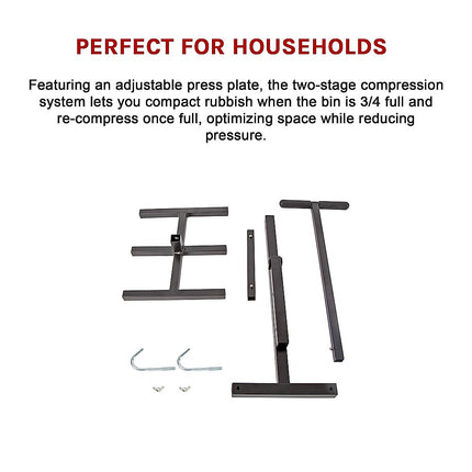 Wheelie Bin Compactor Manual Press Household Rubbish Trash Recycling Bins.