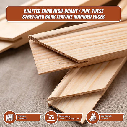 50x Canvas Stretcher Bars Frames Pine Wood.
