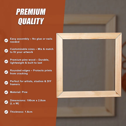 50x Canvas Stretcher Bars Frames Pine Wood.