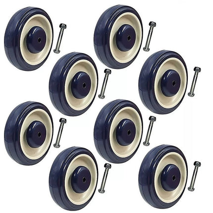 8 x 5" Diameter Wheels Nuts and Bolts included.