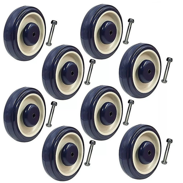 8 x 5" Diameter Wheels Nuts and Bolts included.