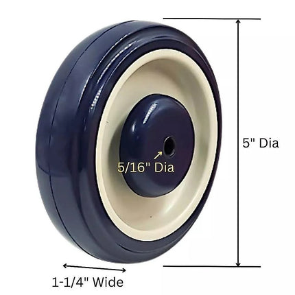 8 x 5" Diameter Wheels Nuts and Bolts included.