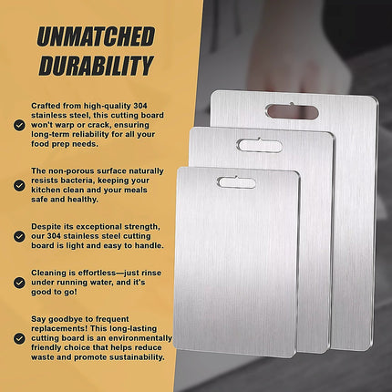 3 x 304SS Cutting Chopping Board Stainless Steel.
