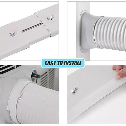 Portable Air Conditioner Window Kit – Exhaust Hose Adaptor Pipe & Slide Plate.