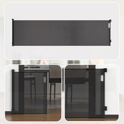 Retractable Baby Safety Fence Pet Stair Gate Barrier for Kids Dog Cat 3M.