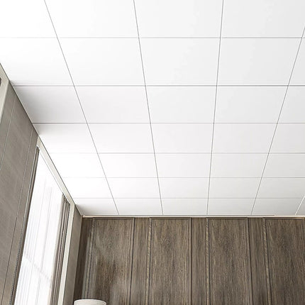 12x Smooth Drop Ceiling Tile 2ft x 2ft PVC Ceiling Panel.