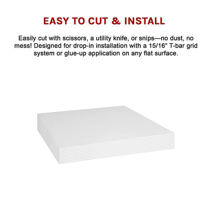 12x Smooth Drop Ceiling Tile 2ft x 2ft PVC Ceiling Panel.