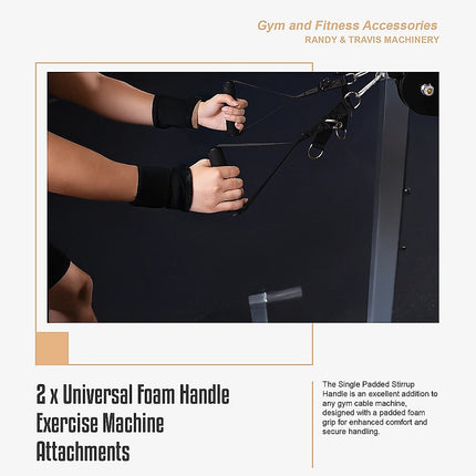 2 x Universal Foam Handle Exercise Machine Attachments.