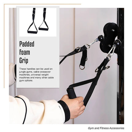 2 x Universal Foam Handle Exercise Machine Attachments.