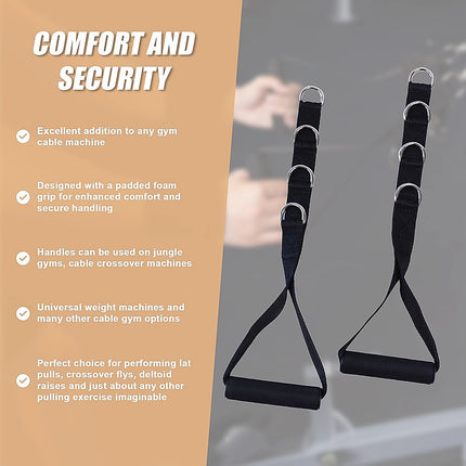 2 x Universal Foam Handle Exercise Machine Attachments.