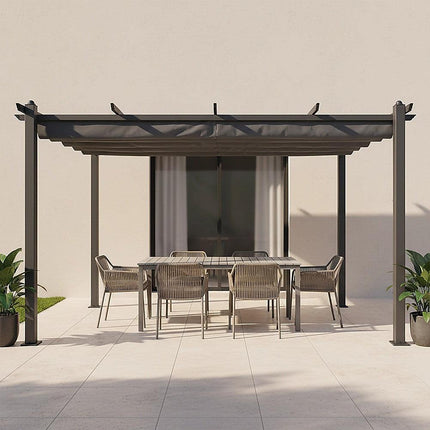 3x4M Aluminium Pergola Marquee with Retractable Roof – Garden Canopy.