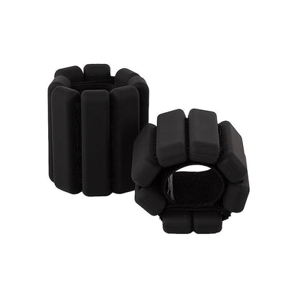 2-Piece Ankle & Wrist Weights – 1kg Pair Adjustable Workout Bangles (Black).