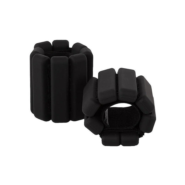 2-Piece Ankle & Wrist Weights – 1kg Pair Adjustable Workout Bangles (Black).