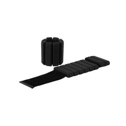 2-Piece Ankle & Wrist Weights – 1kg Pair Adjustable Workout Bangles (Black).